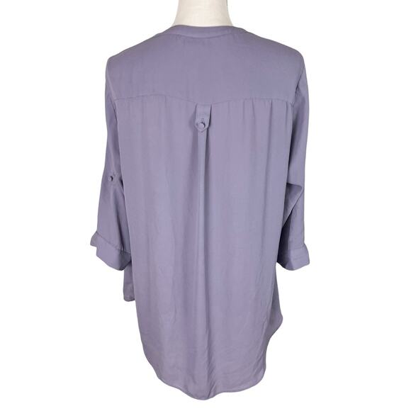Torrid Harper Georgette Pullover Tunic Blouse 3/4 Sleeve Gray Ridge Plus Size 0X - Picture 6 of 10